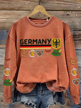Damen-Sweatshirt mit Germamie bedrucktes, lässiges, langärmliges Sweatshirt